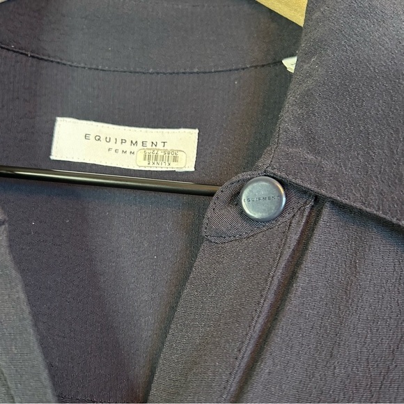 Equipment Jacquot Button Front Long Sleeve Midi Utility Dress Eclipse 2 - Picture 7 of 14